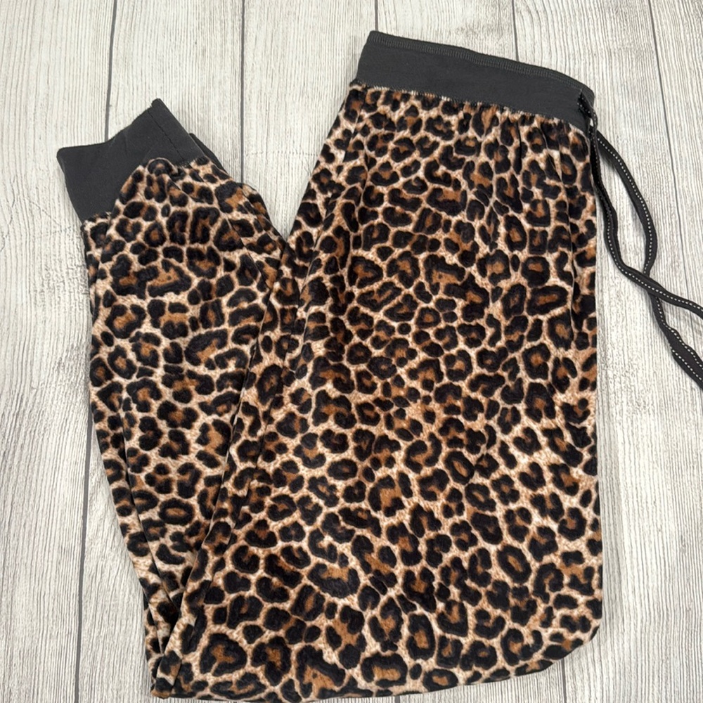 Secret Treasures Velour Animal Print Pajama Bottoms
